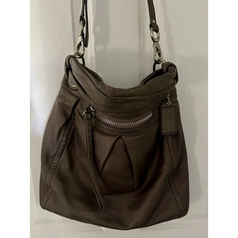 Coach Bag Parker Hippie Crossbody Shoulder Bag Metallic Taupe Beauty 13411